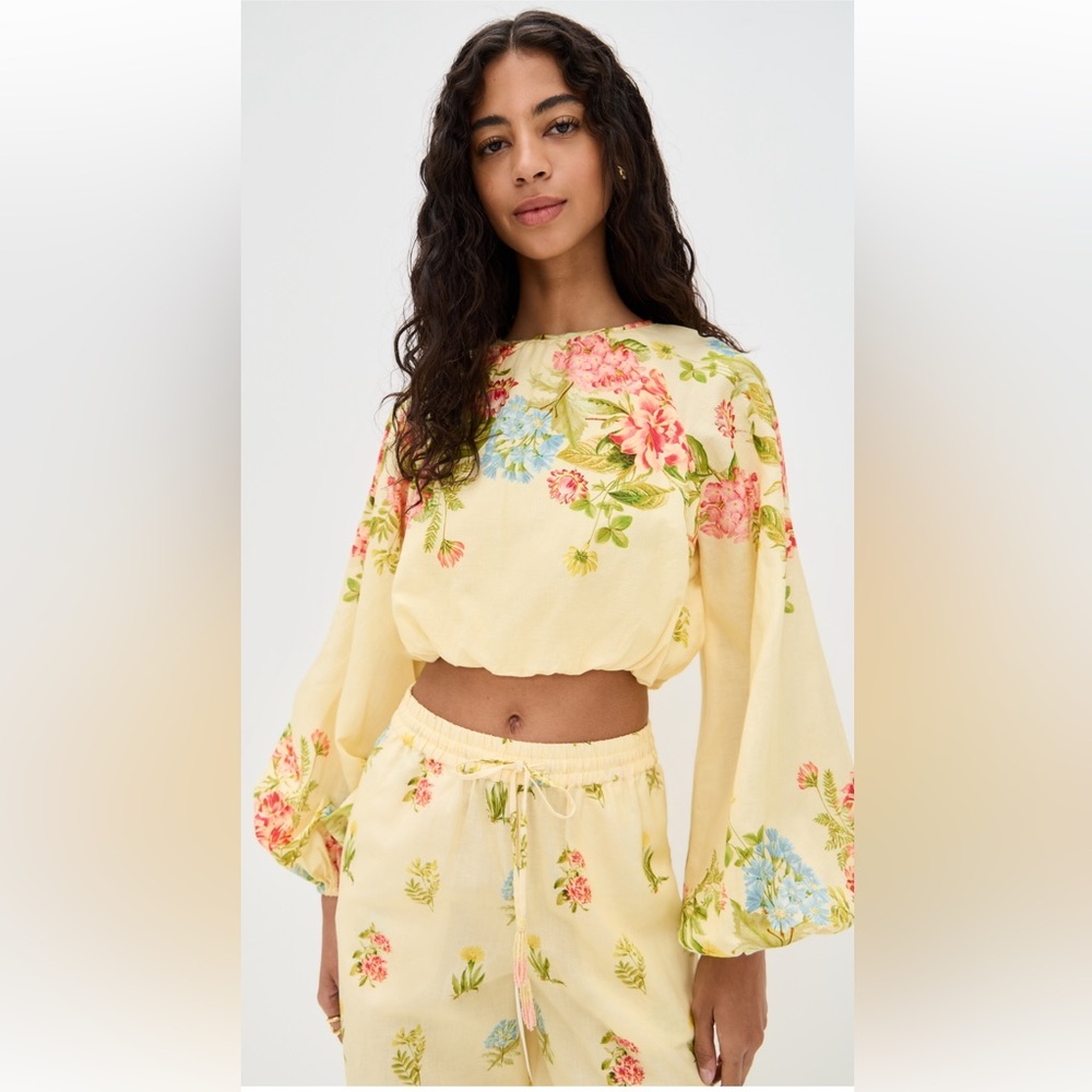 Hemant and Nandita Bubble Hem Top Floral Print Never Been Worn Before Online Now
